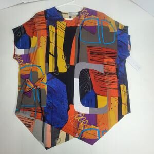 Chica Loca Brand Women's Size Small Blouse Geometric Colorful Made in Australia